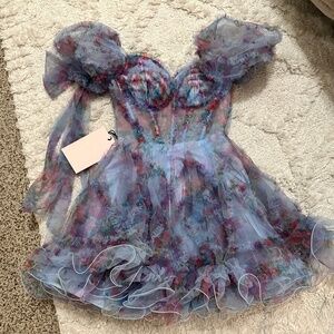 Kiss prom short floral homecoming dress